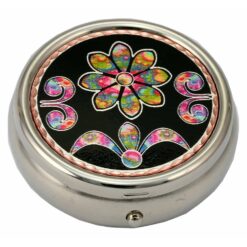 Pill Boxes Embellished with Copper Colorful Flower Design