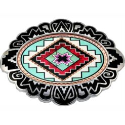 Western Belt Buckles with Copper SW Native American Inset