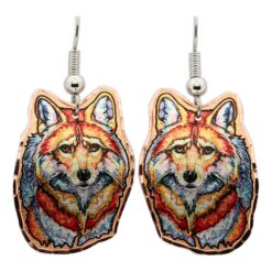 Striking Red Fox Earrings by Lynn Bean