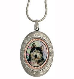 Colorful Wolf Jewelry Locket