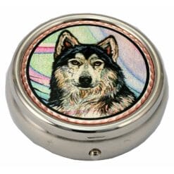 Unique copper gifts for women and men, gray wolf head pill boxes