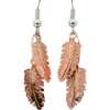Copper Feather Dangle Earrings