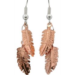 Copper Feather Earrings