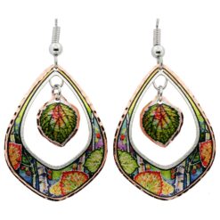 Ornate Dangle Aspen Leaf Earrings with Cutout Embellishment
