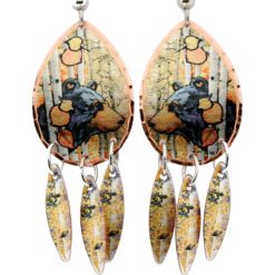 Distinguished Bear and Colorado Aspen Tree Copper Earrings