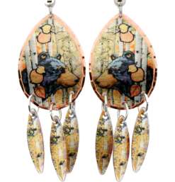 Dangle Bear and Colorado Aspen Tree Earrings