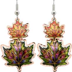Maple Leaves Copper Dangle Earrings