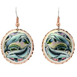 Dolphin Earrings in Colorful Dolphins Artwork