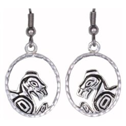 Silver Plated Cast Native Canadian Haida Eagle Earrings