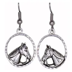 Handcrafted Fashion Jewelry Earrings, Cut Out Horse Head Earrings