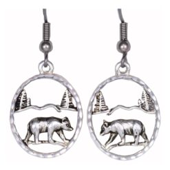 Silver Plated Cast Bear Earrings