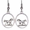 Silver Plated Cast Running Horse Earrings
