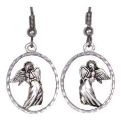 Silver Plated Cast Angel Earrings