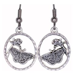 Silver Plated Cast Butterfly Earrings