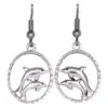 Silver Plated Cast Dolphins Earrings