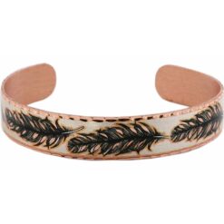 Copper Cuff Bracelet Handmade in Earth Tones Silver and Black