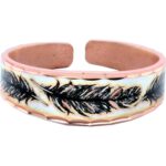 Unique Copper Feather Rings