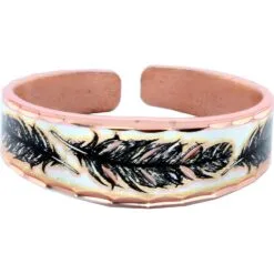 Feather Art Copper Unique Rings