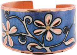 Flower Unique Rings with Teal Blue Background