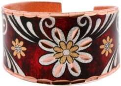 Flower Rings with Dark Red Background