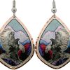 Flying Eagle Earrings with Mountain Scene