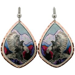 Stunning Soaring Eagle Earrings with Gem Colored Mountains