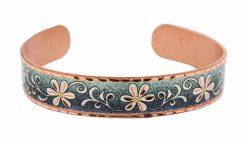 Flower Bracelet with Silvery Green Background