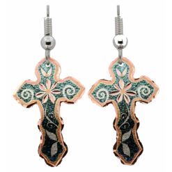Cross Earrings Handmade in Flower Design