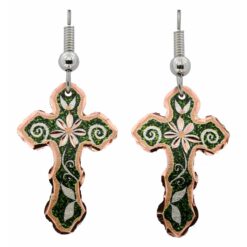 Unique Cross Earrings Handmade in Floral Design