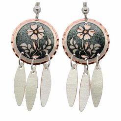 Dangle Round Flower Earrings