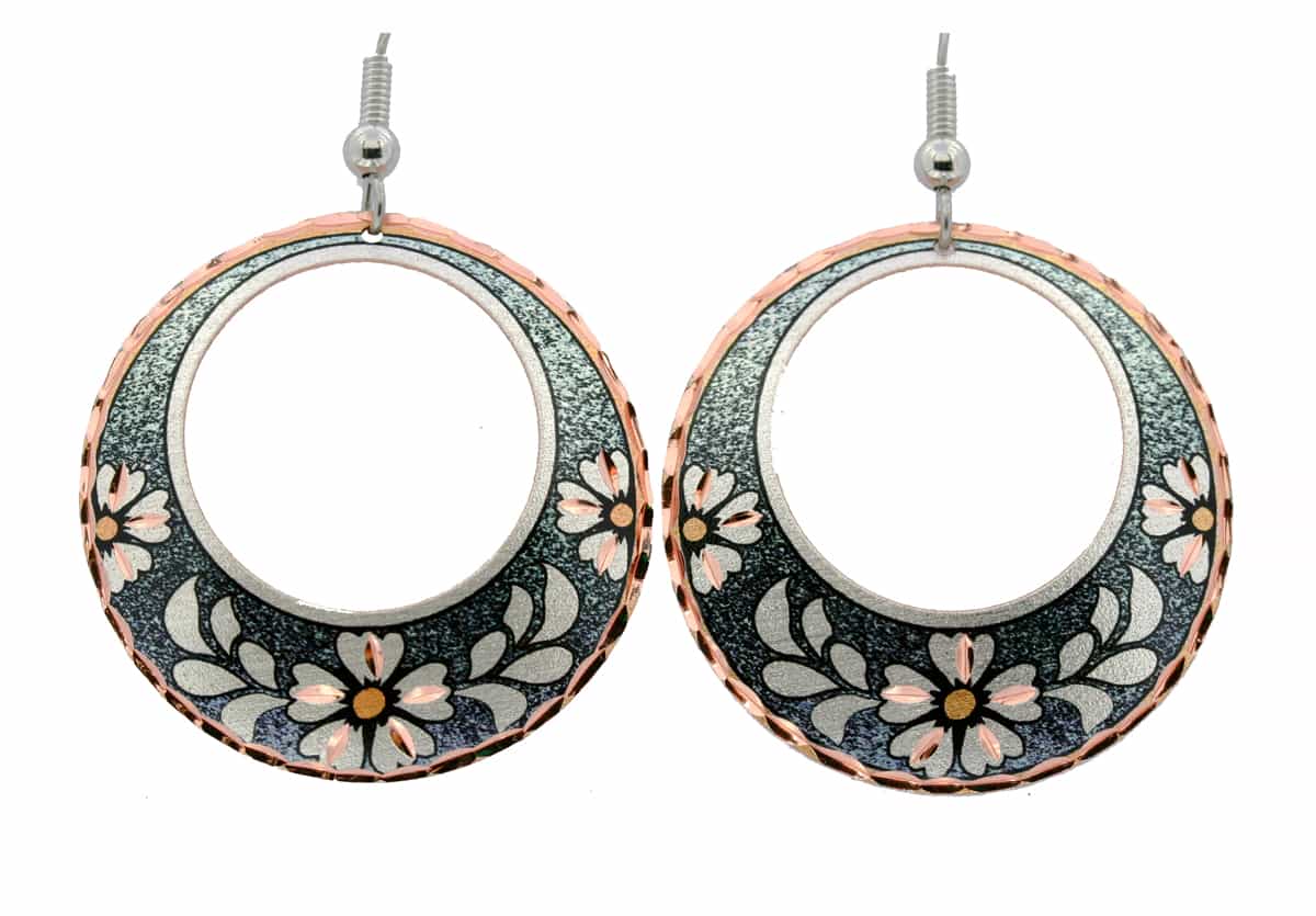 Circle Flower Unique Earrings Circle Flower Unique Earrings