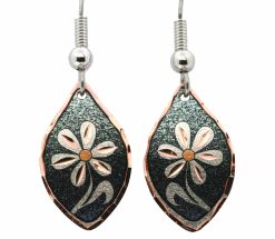 Green Color Teardrop Flower Earrings
