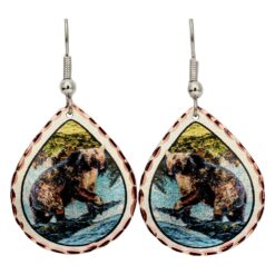 Alaska Wildlife Jewelry, Grizzly Bear Earrings