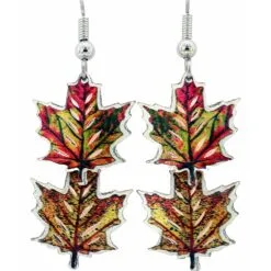 Autumn Colors Maple Leaves Earrings