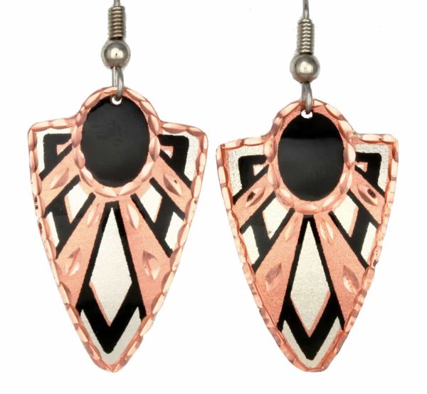 Copper Art Deco Earrings