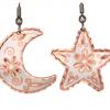 Silver Plated Copper Moon and Star Flower Earrings Silver Plated Copper Moon and Star Flower Earrings