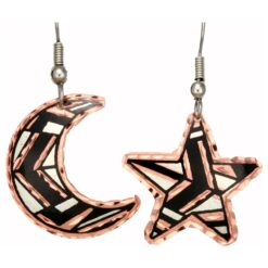 Art Deco Moon and Star Earrings