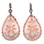 Silver Teardrop Flower Earrings