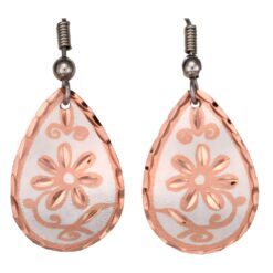 Teardrop Silver Plated Copper Flower Earrings