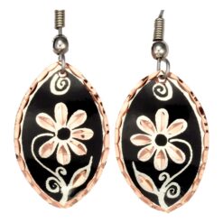 Almond Shape Flower Earrings