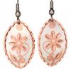 Almond Shape Copper Flower Earrings