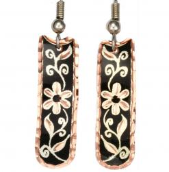 Copper Flower Earrings