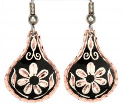 Handmade Copper Flower Earrings