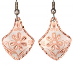 Flower Earrings with Diamond Cut