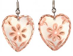Heart Jewelry, Handmade Flower Earrings