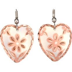 Heart Jewelry, Silver Plated Copper Flower Earrings
