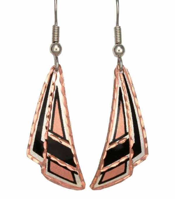 Copper Art Deco Earrings
