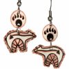 Copper Fetish Bear and Bear Paw Dangle Earrings