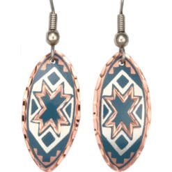 Denim Blue Native Star Copper Earrings