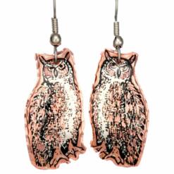 Copper Handmade Owl Earrings